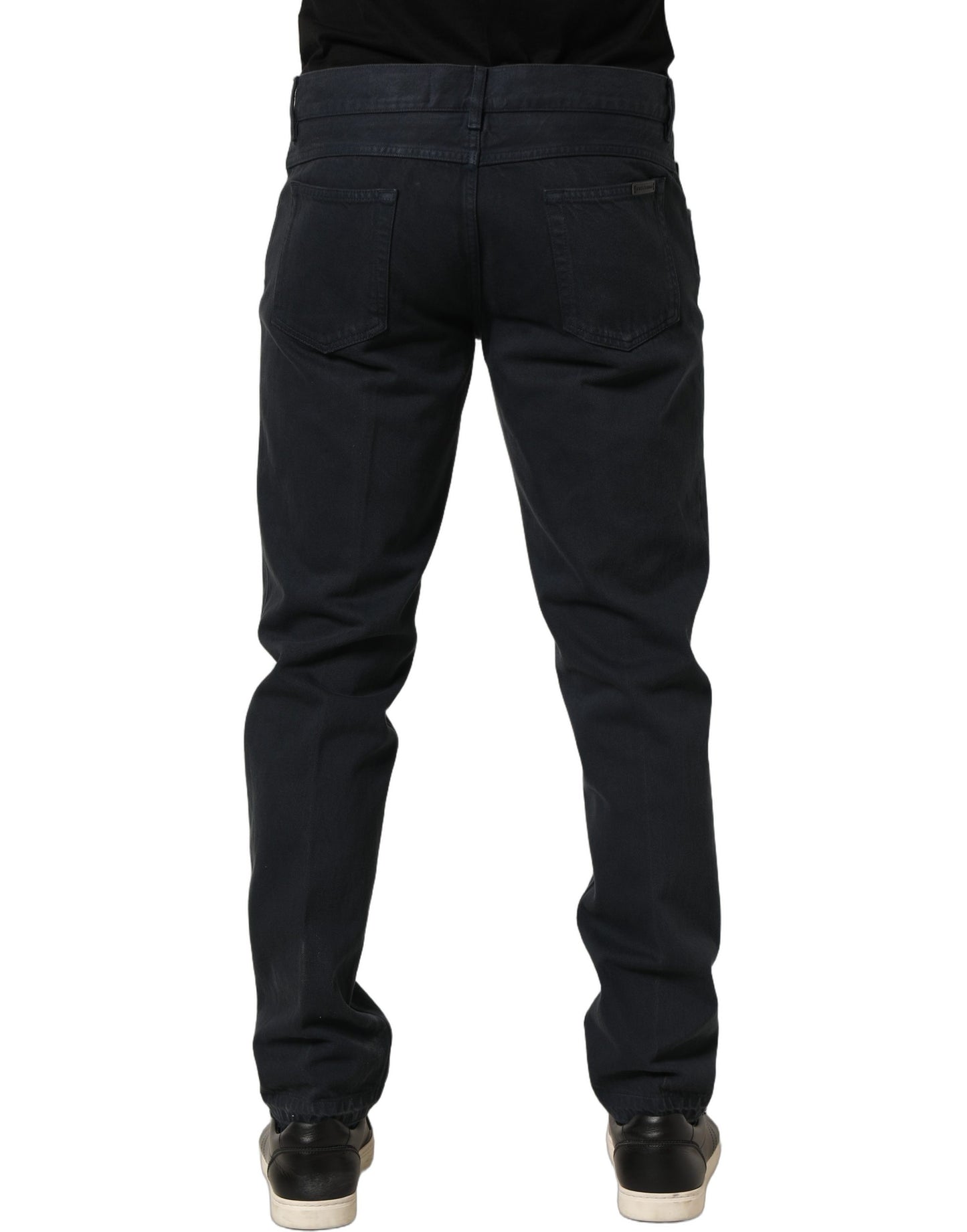 Dolce & Gabbana Black Cotton Mid Waist Skinny Men Denim Jeans