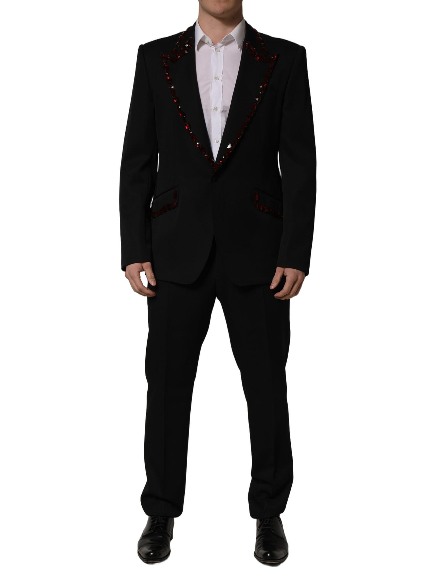 Dolce & Gabbana Black Crystal Embellished 2 Piece Suit