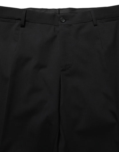 Dolce & Gabbana Black Wool Slim Fit Formal 3 Piece Men Suit