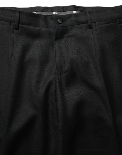 Dolce & Gabbana Black Wool Slim Fit Formal 2 Piece Men Suit