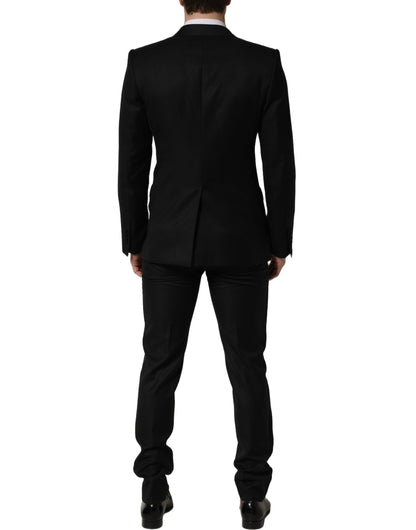 Dolce & Gabbana Black Wool Slim Fit Formal 2 Piece Men Suit