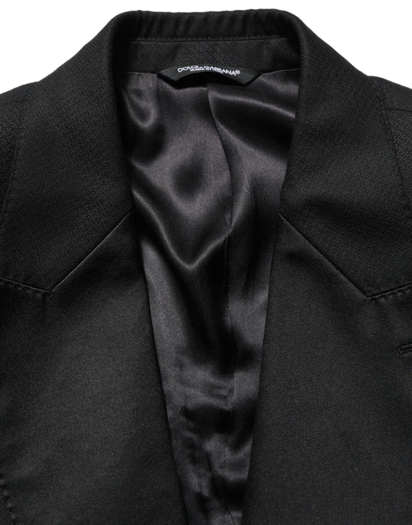 Dolce & Gabbana Black Wool Slim Fit Formal 2 Piece Men Suit
