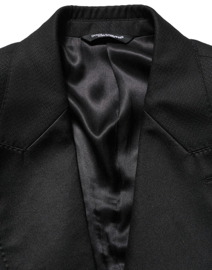 Dolce & Gabbana Black Wool Slim Fit Formal 2 Piece Men Suit