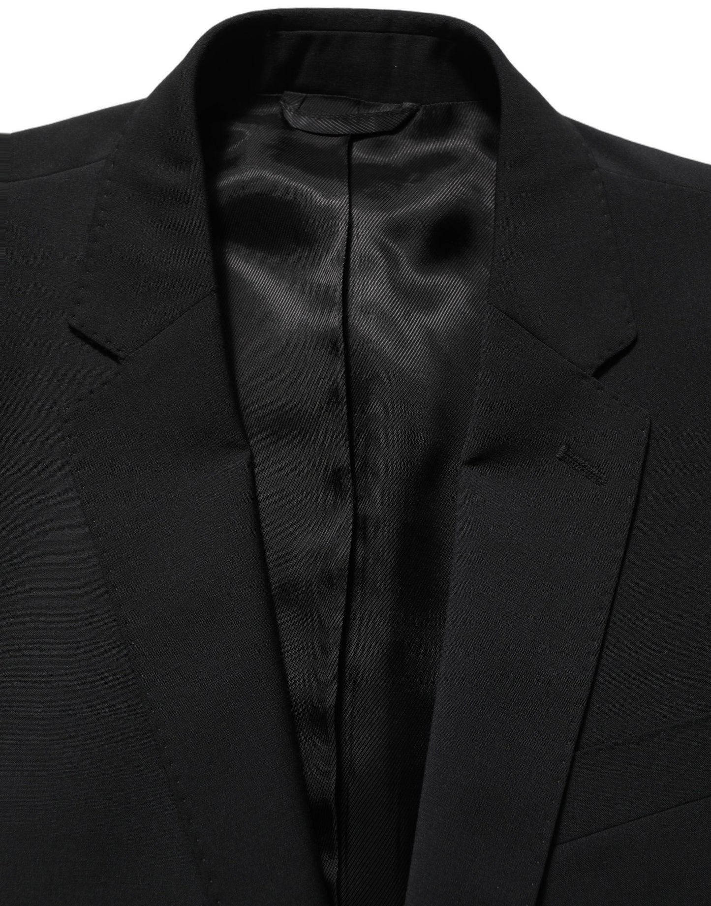 Dolce & Gabbana Black Wool Slim Fit Formal 2 Piece Men Suit