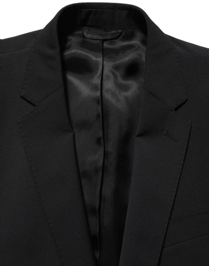 Dolce & Gabbana Black Wool Slim Fit Formal 2 Piece Men Suit