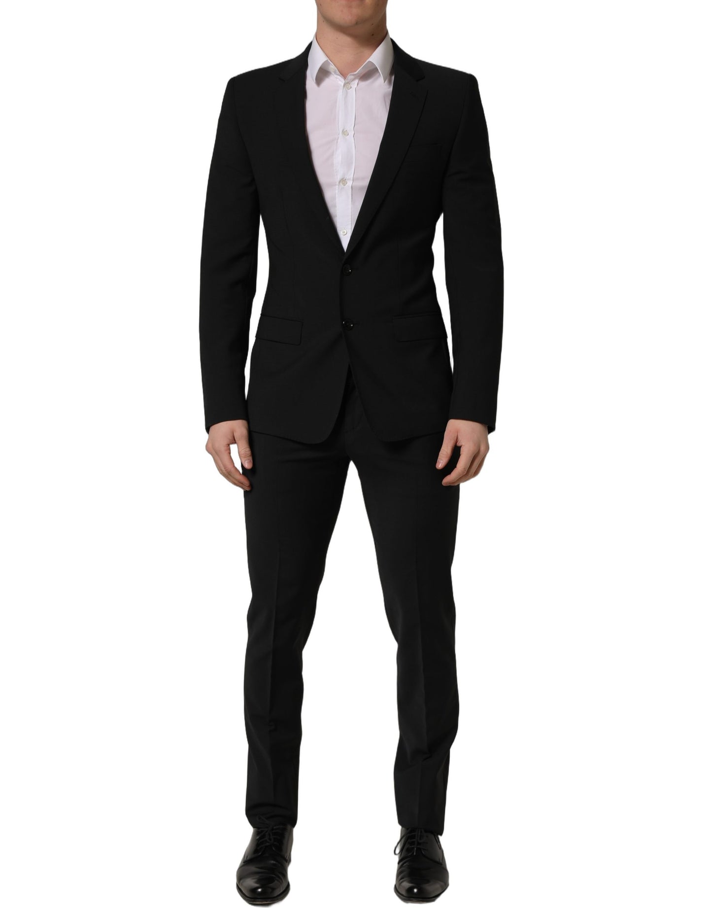 Dolce & Gabbana Black Wool Slim Fit Formal 2 Piece Men Suit