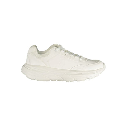 Athletic Sneakers by U.S. POLO ASSN. for women in polyester & polyurethane white & print features an stately silhouette, showcasing the signature athletic style of the Women's Athletic Polyester & Polyurethane Sneakers collection with a truly stately finish.