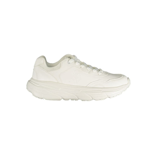 Athletic Sneakers by U.S. POLO ASSN. for women in polyester & polyurethane white & print features an stately silhouette, showcasing the signature athletic style of the Women's Athletic Polyester & Polyurethane Sneakers collection with a truly stately finish.