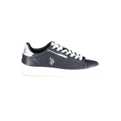 Athletic Sneakers by U.S. POLO ASSN. for women in polyester & polyurethane blue, gray, white & print features an stately silhouette, showcasing the signature athletic style of the Women's Athletic Polyester & Polyurethane Sneakers collection with a truly stately finish.