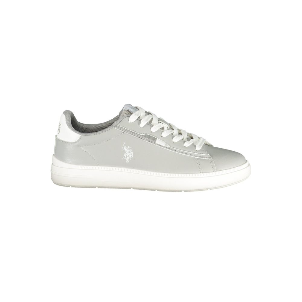 Athletic Sneakers by U.S. POLO ASSN. for men in polyester & polyurethane gray, white & print showcases an impeccable silhouette, defined by an impeccable athletic style design that perfectly captures the essence of the Essence Men's Athletic Polyester & Polyurethane Sneakers.