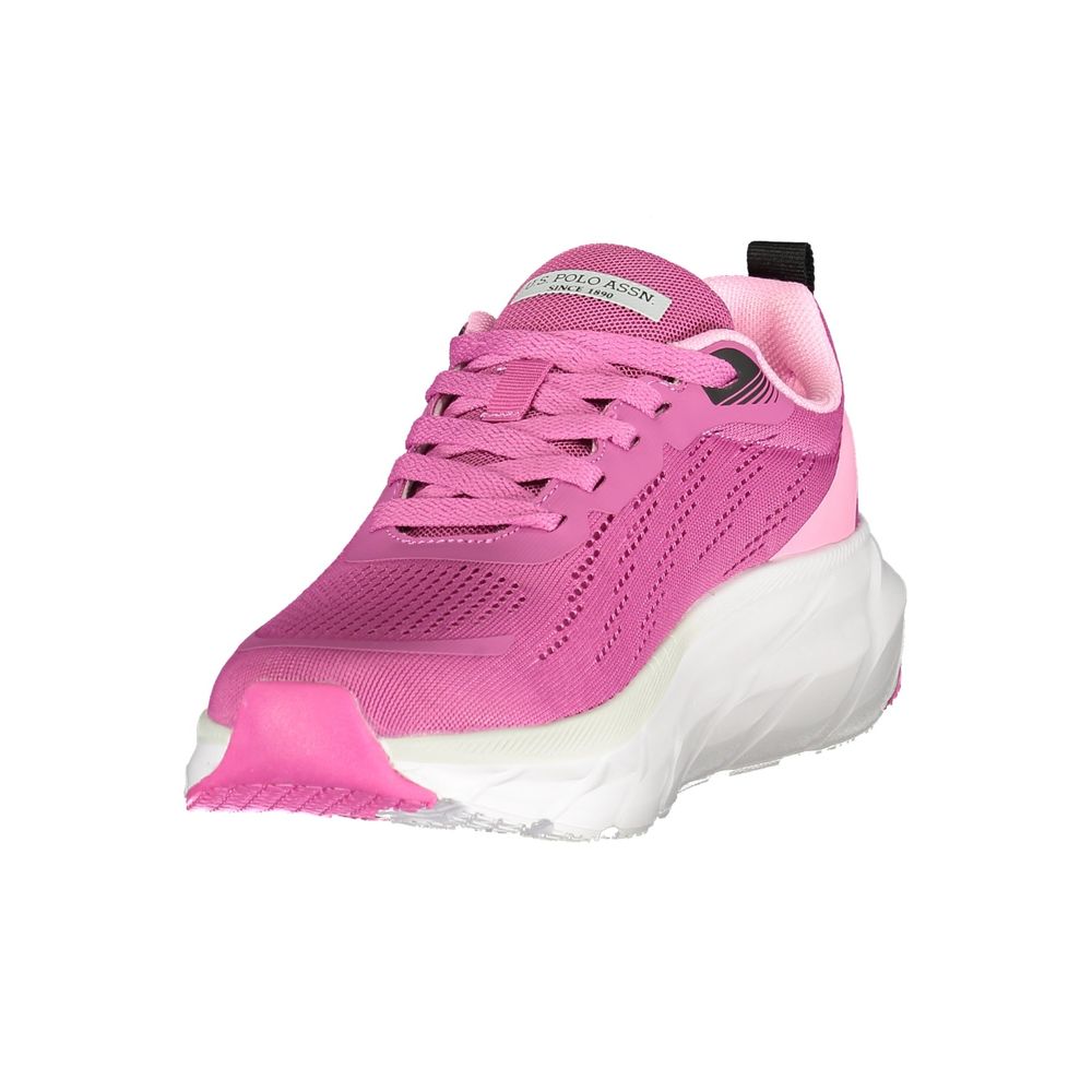 Athletic Sneakers by U.S. POLO ASSN. for women in polyester & polyurethane pink features an stately silhouette, showcasing the signature athletic style of the Women's Athletic Polyester & Polyurethane Sneakers collection with a truly stately finish.