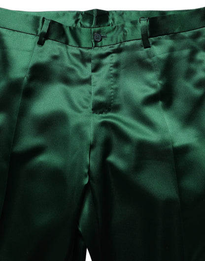 Dolce & Gabbana Dark Green Tapered Leg Dress Trouser Pants