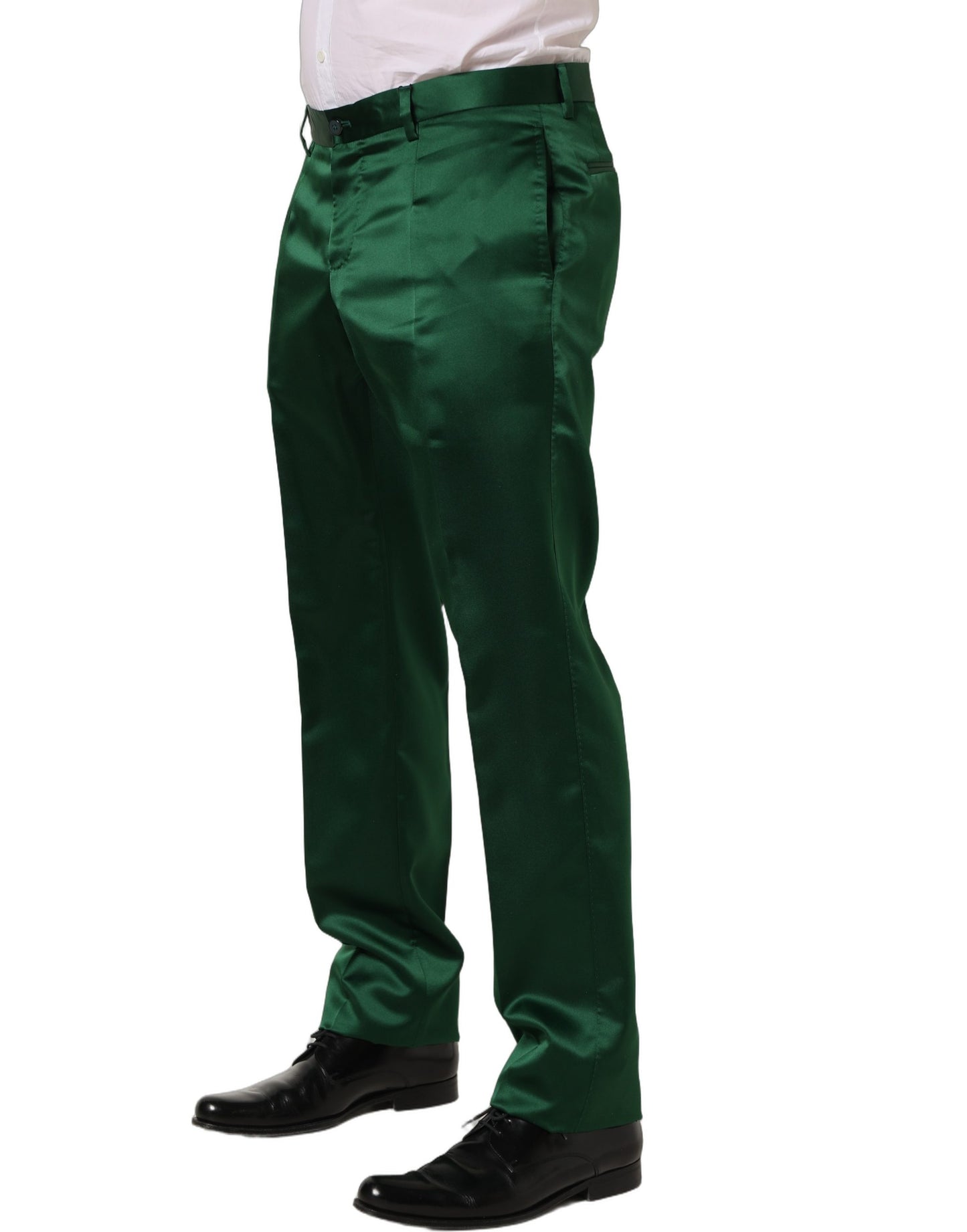 Dolce & Gabbana Dark Green Tapered Leg Dress Trouser Pants