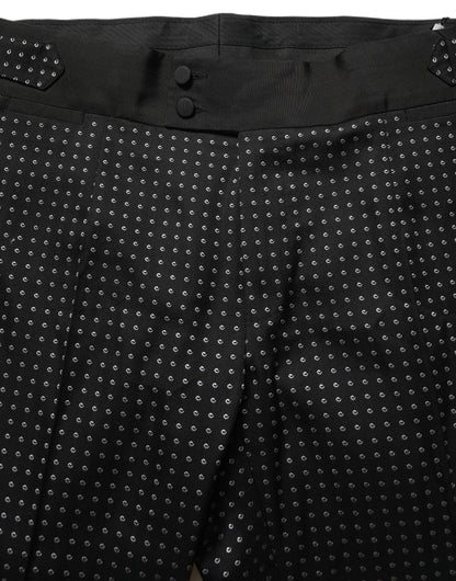 Dolce & Gabbana Black Polka Dot Cotton Dress Trouser Pants