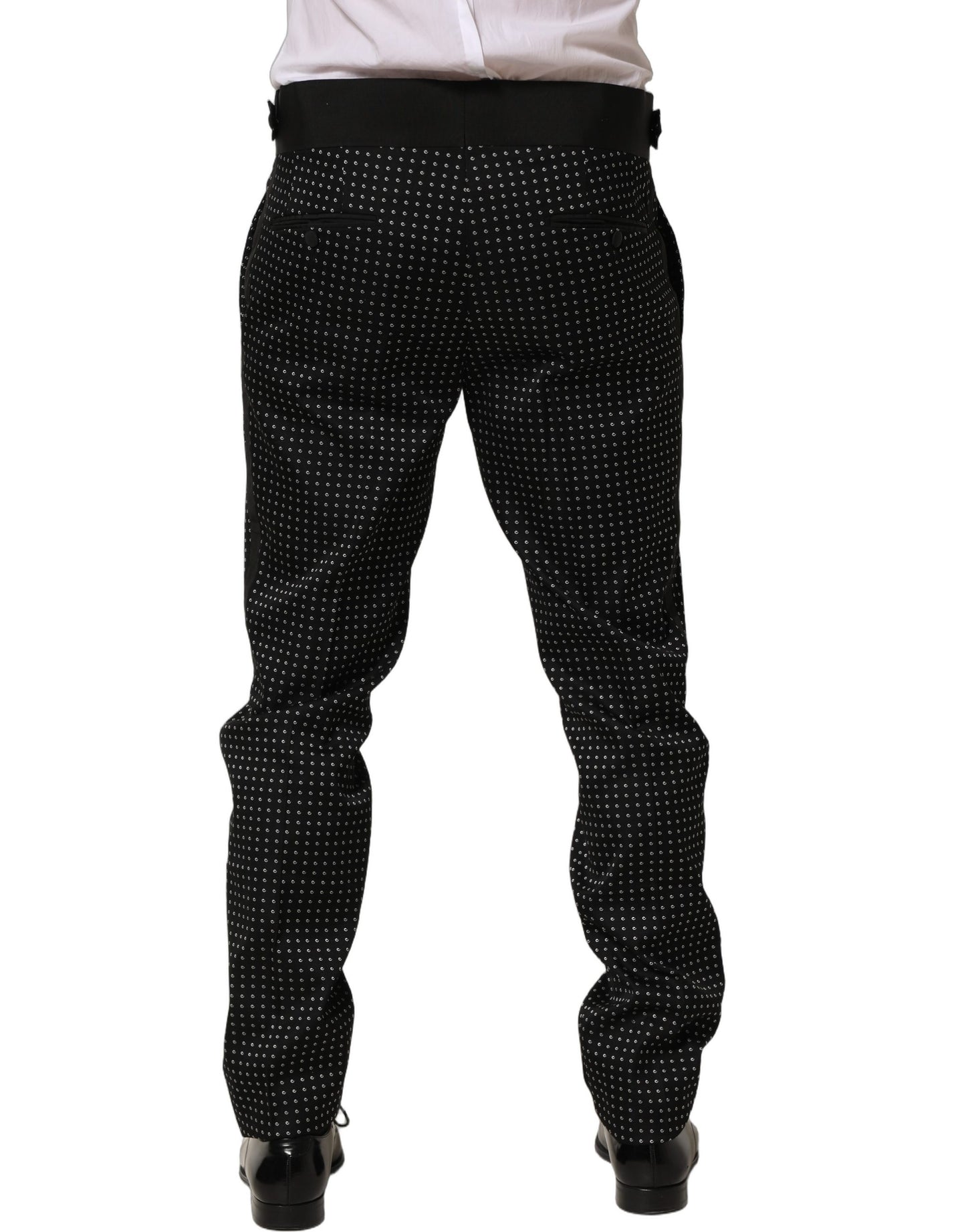 Dolce & Gabbana Black Polka Dot Cotton Dress Trouser Pants