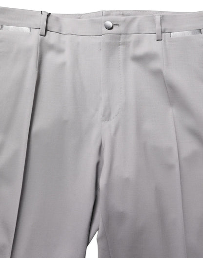 Dolce & Gabbana Gray Wool Tapered Men Dress Trouser Pants