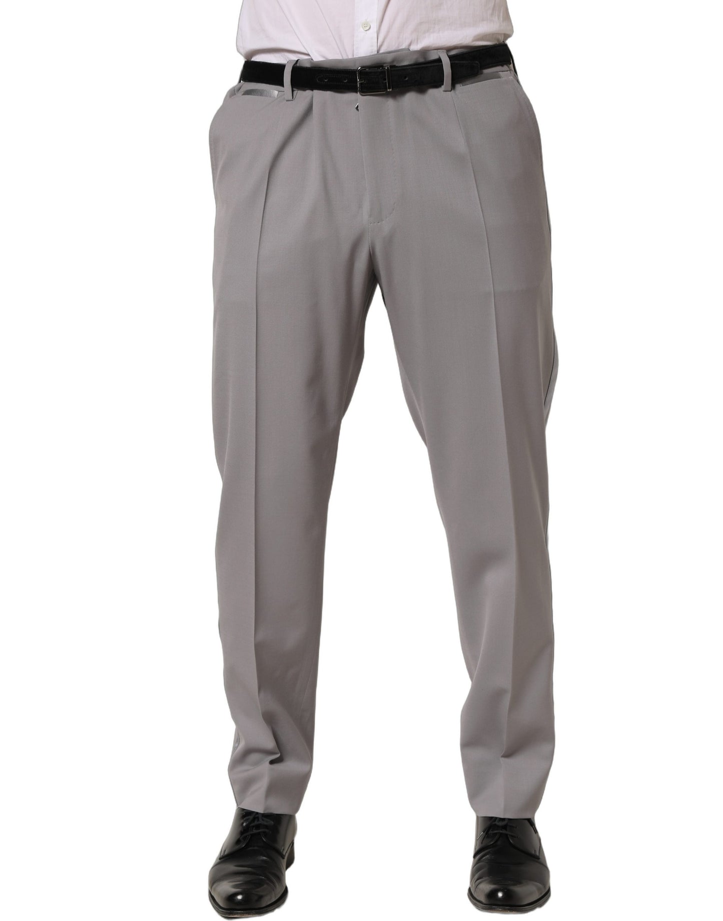 Dolce & Gabbana Gray Wool Tapered Men Dress Trouser Pants