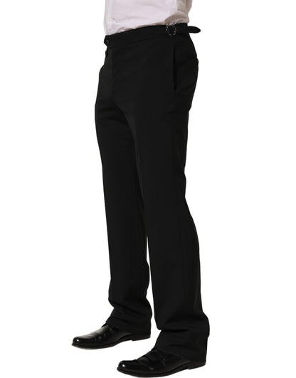 Dolce & Gabbana Black Tapered Leg Men Dress Trouser Pants