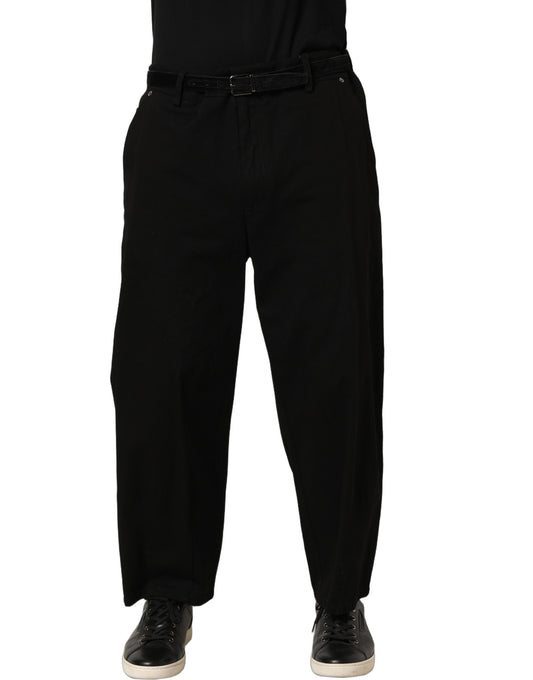 Chinos Pants by Dolce & Gabbana for men in cotton black features an perennial straight-leg & relaxed-fit and long, expertly tailored with a perennial mid rise for a refined silhouette.