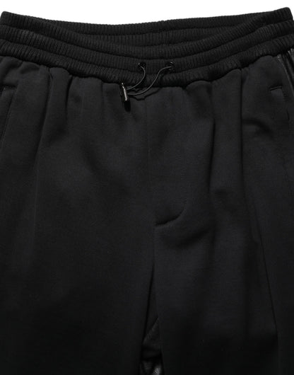 Dolce & Gabbana Black Mid Waist Cargo Jogger Sweatpants Pants