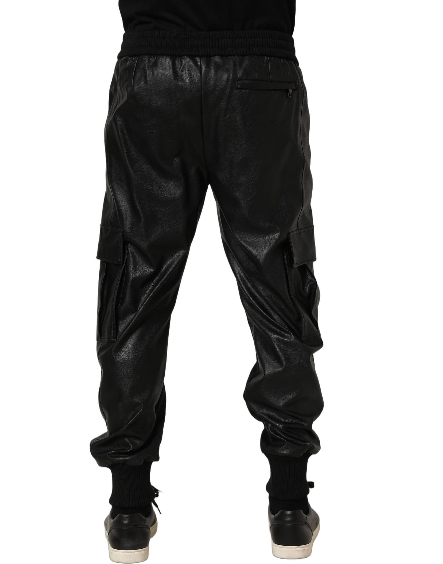 Dolce & Gabbana Black Mid Waist Cargo Jogger Sweatpants Pants