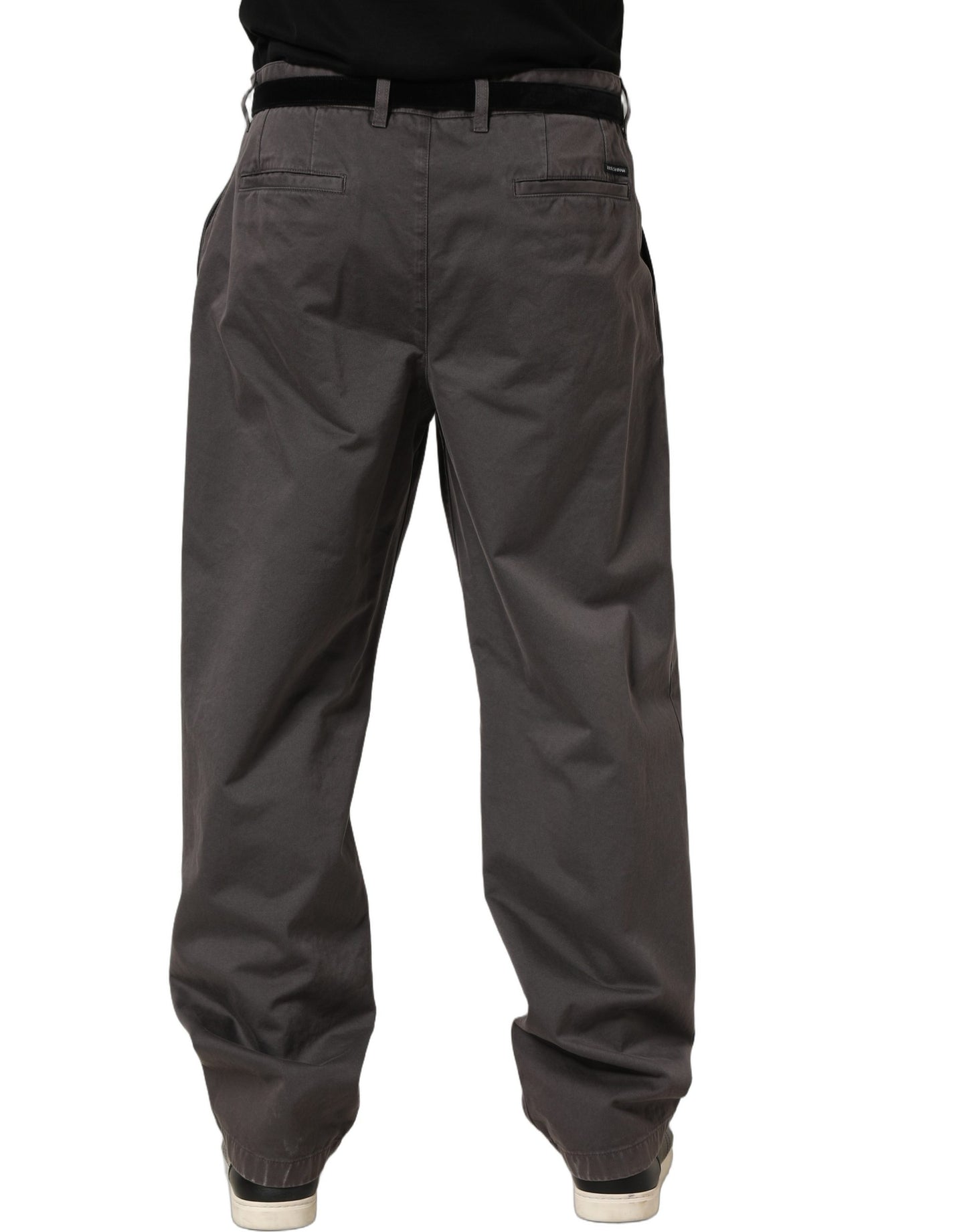 Dolce & Gabbana Dark Gray MidWaist Straight Men Trouser Pants