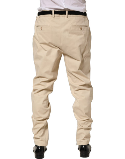 Dolce & Gabbana Beige Re-Editon Mid Waist Tapered Men Pants