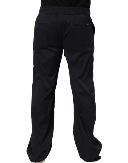 Dolce & Gabbana Black Nylon Straight Jogger Sweatpants Pants