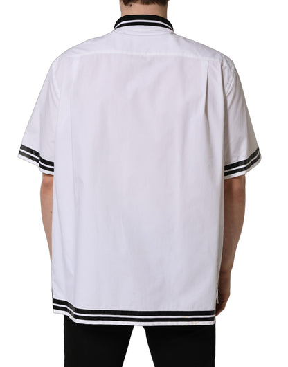 Dolce & Gabbana Men's Regular Fit Short-Sleeve Cotton T-Shirt - Black White Patterned