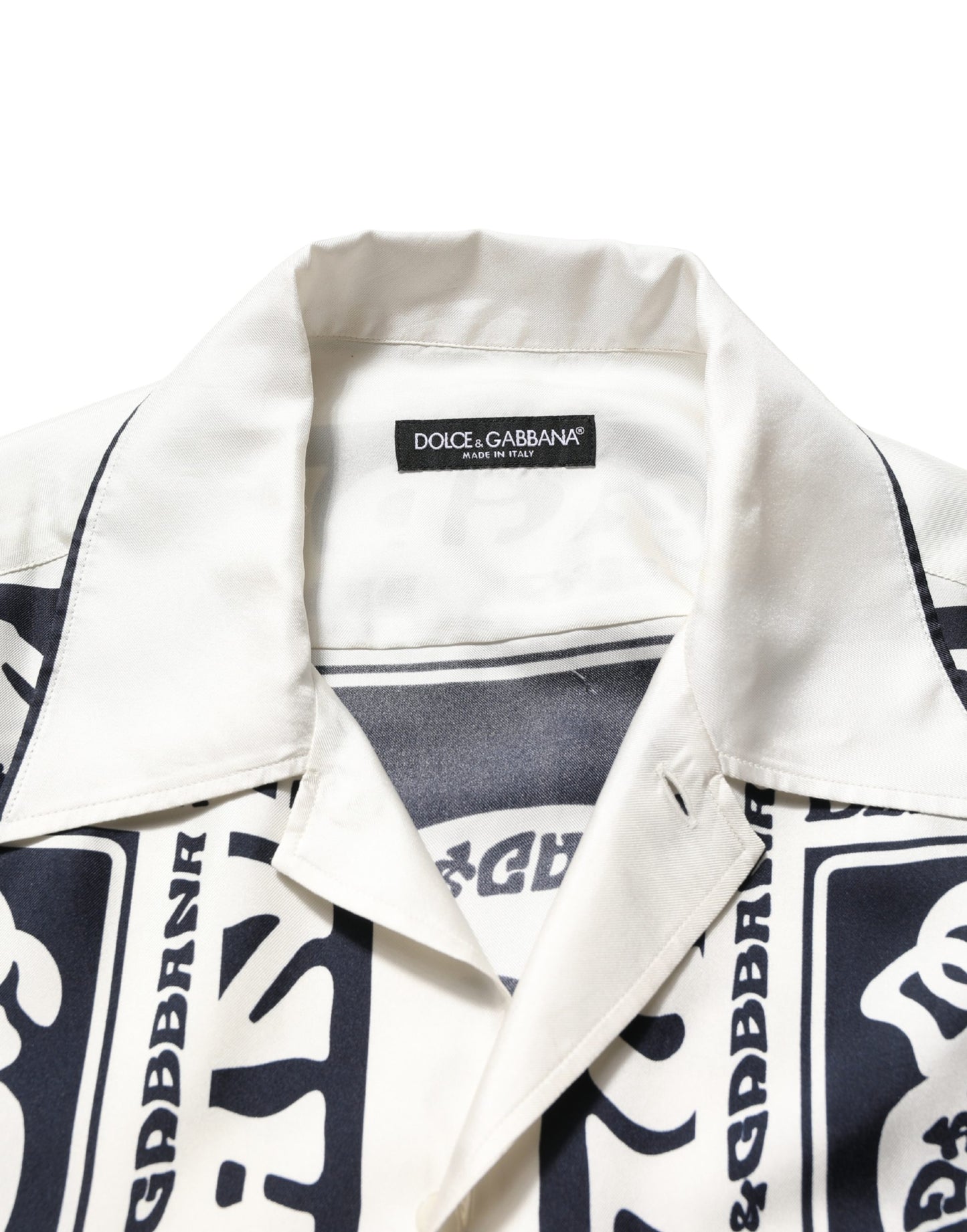 Dolce & Gabbana Black White Logo Bandana Short Sleeves Shirt
