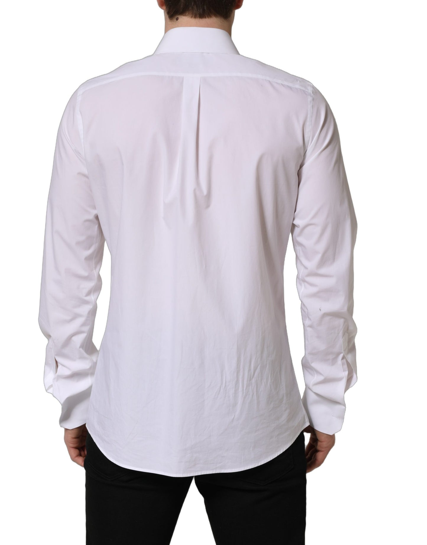 Dolce & Gabbana White MARTINI Long Sleeves Men Dress Shirt