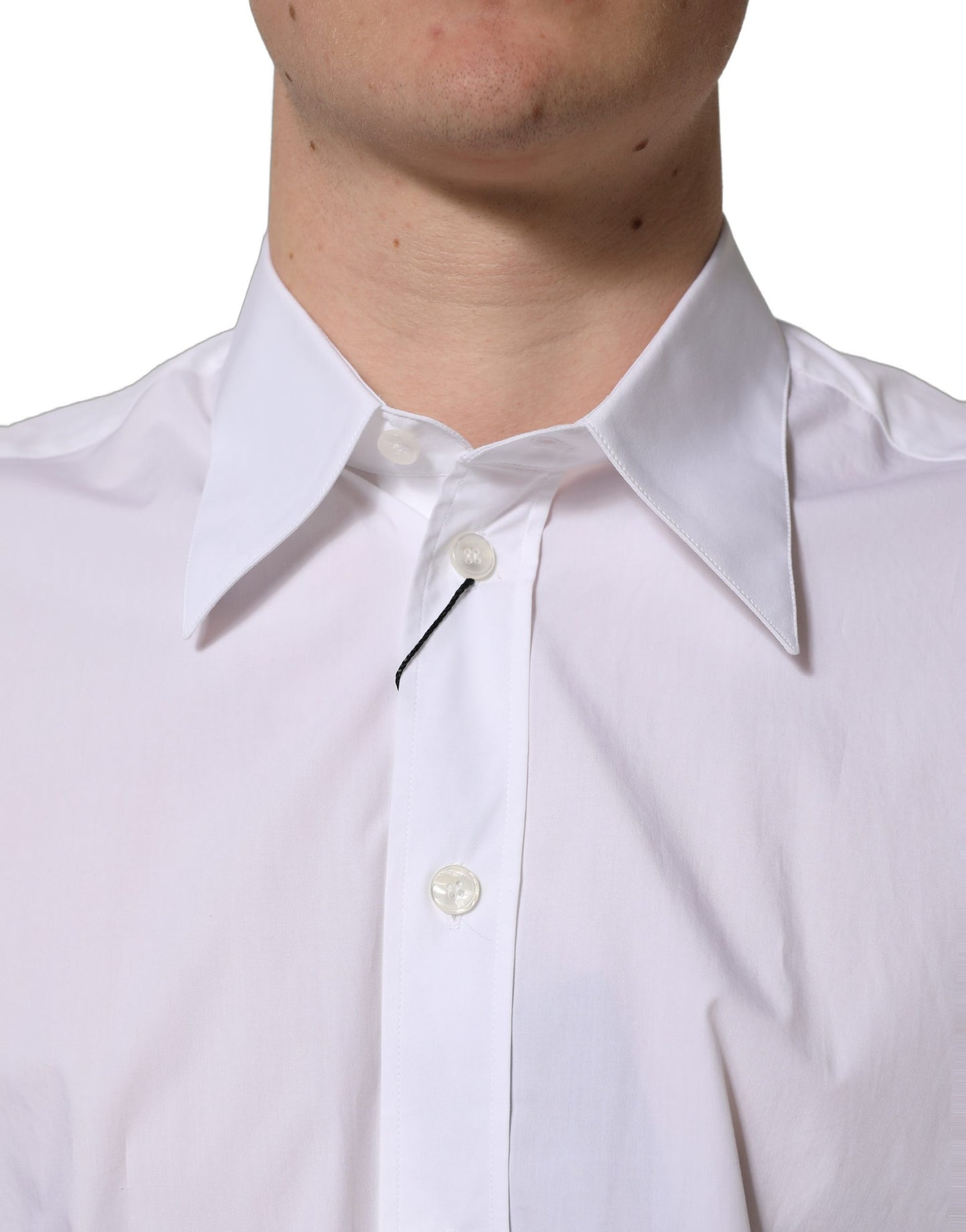 Dolce & Gabbana White Cotton Sleeveless Formal Dress Shirt