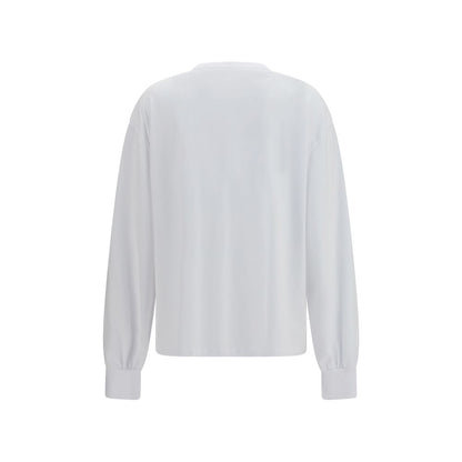 Sweatshirt by Ganni for women in cotton white & print features an enviable silhouette, showcasing a premium and refined round neckline for a truly enviable finish.