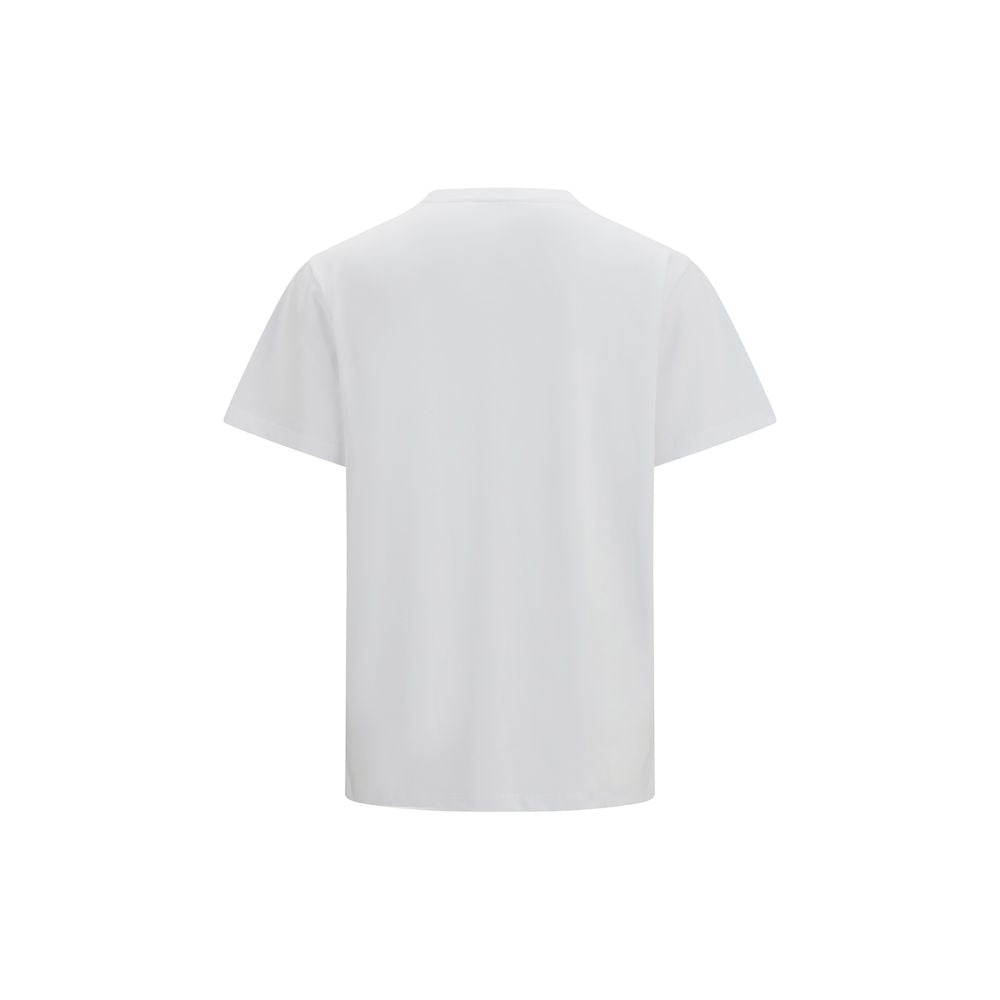 T-Shirt by Ganni for women in cotton white & print features an on trend silhouette, perfectly showcasing a on trend and round neckline for an elevated aesthetic.