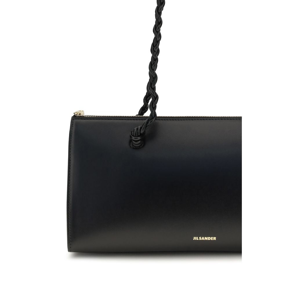Shoulder Handbag by Jil Sander for women in bos taurus calf leather black, gold & signature features a exquisite silhouette, showcasing a secure zipper and exquisite with versatile shoulder-strap & handle for a exquisite finish.