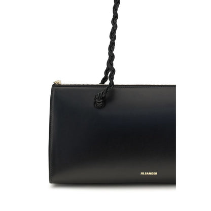 Shoulder Handbag by Jil Sander for women in bos taurus calf leather black, gold & signature features a exquisite silhouette, showcasing a secure zipper and exquisite with versatile shoulder-strap & handle for a exquisite finish.