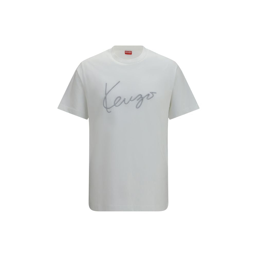 T-Shirt by Kenzo for men in cotton white & signature showcases a dramatic silhouette, elegantly detailed with a dramatic and for a truly dramatic finish.