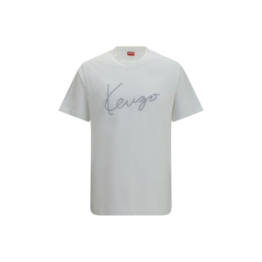 T-Shirt by Kenzo for men in cotton white & signature showcases a dramatic silhouette, elegantly detailed with a dramatic and for a truly dramatic finish.