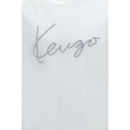 T-Shirt by Kenzo for men in cotton white & signature features an edgy silhouette, meticulously detailed with a sophisticated and for a truly edgy finish.