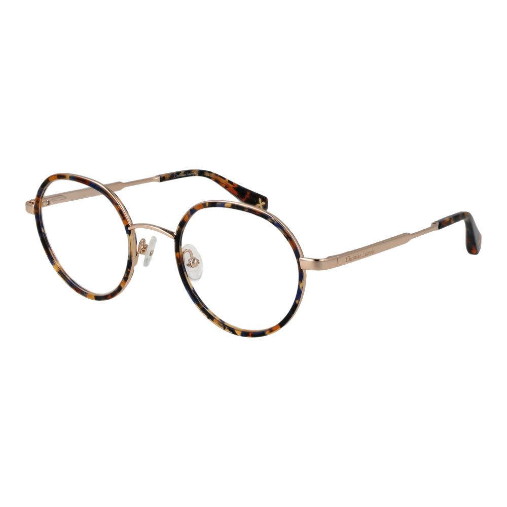 Eyeglasses Frames by Christian Lacroix for women in metal and gold showcases a refined silhouette, detailed with a gold coloured frame finish and a sophisticated full-frame frame design.