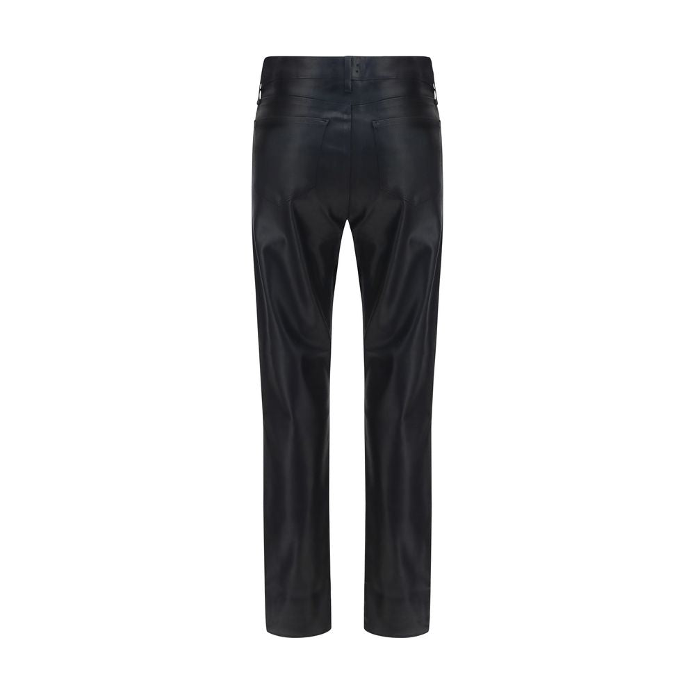 Pants by L'Agence for women in polyester cotton denim black features an understated silhouette, showcasing a sophisticated skinny & slim and long with a refined low rise for an understated, polished aesthetic.