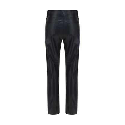 Pants by L'Agence for women in polyester cotton denim black features an understated silhouette, showcasing a sophisticated skinny & slim and long with a refined low rise for an understated, polished aesthetic.