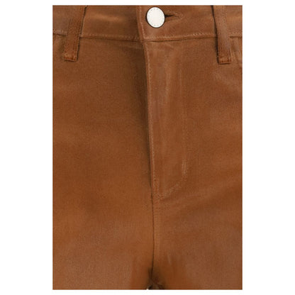 Jeans by L'Agence for women in stretch denim cotton beige presents a tailored silhouette, showcasing a tailored regular-fit & wide and long cut with a refined high rise for a truly tailored aesthetic.