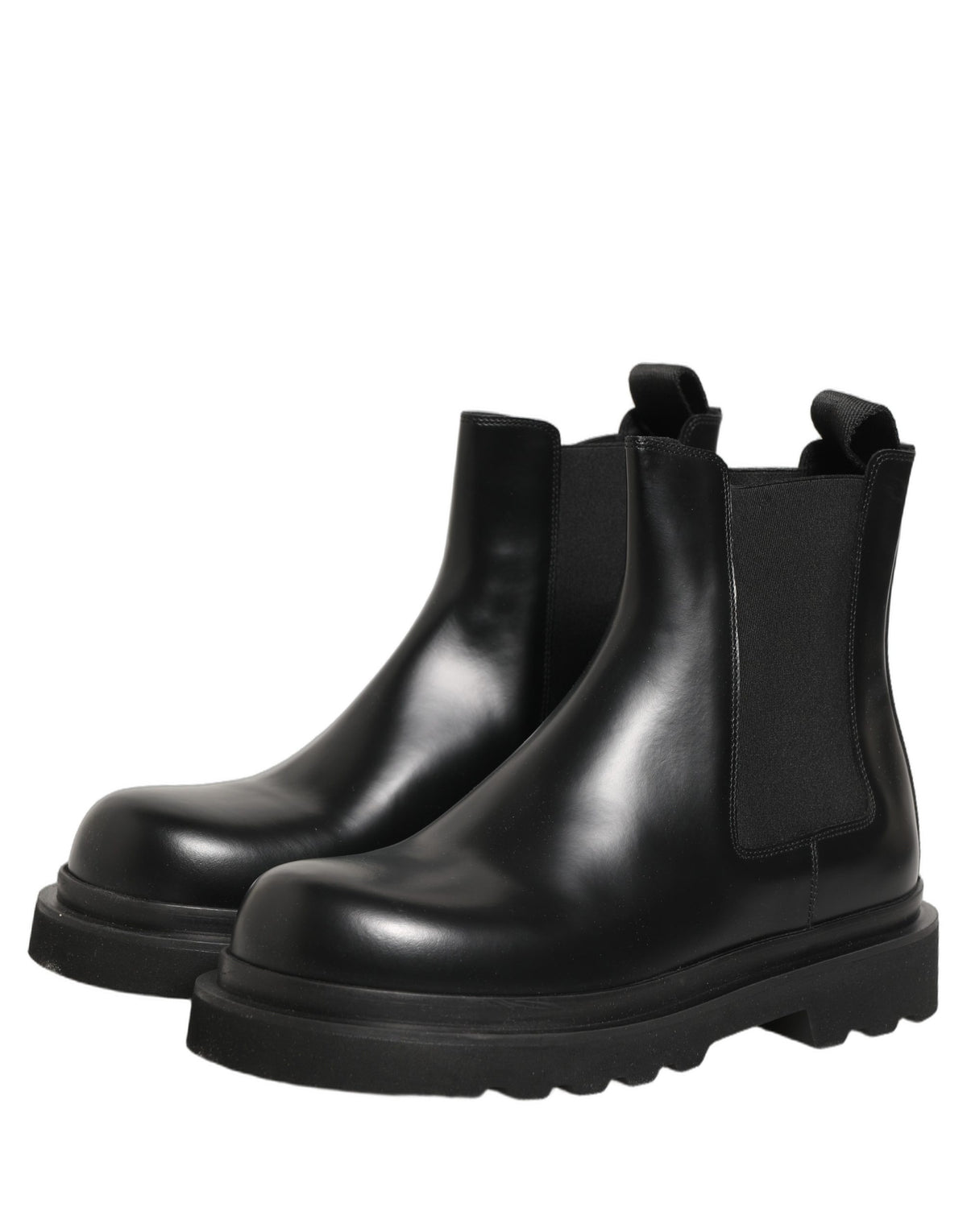 Dolce & Gabbana Men's Calf Leather Ankle Chelsea Boots - Black