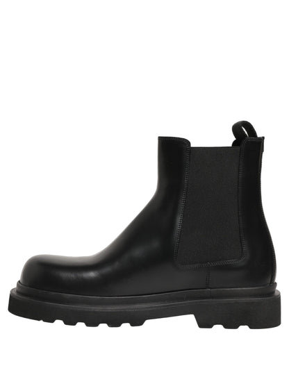 Dolce & Gabbana Men's Calf Leather Ankle Chelsea Boots - Black