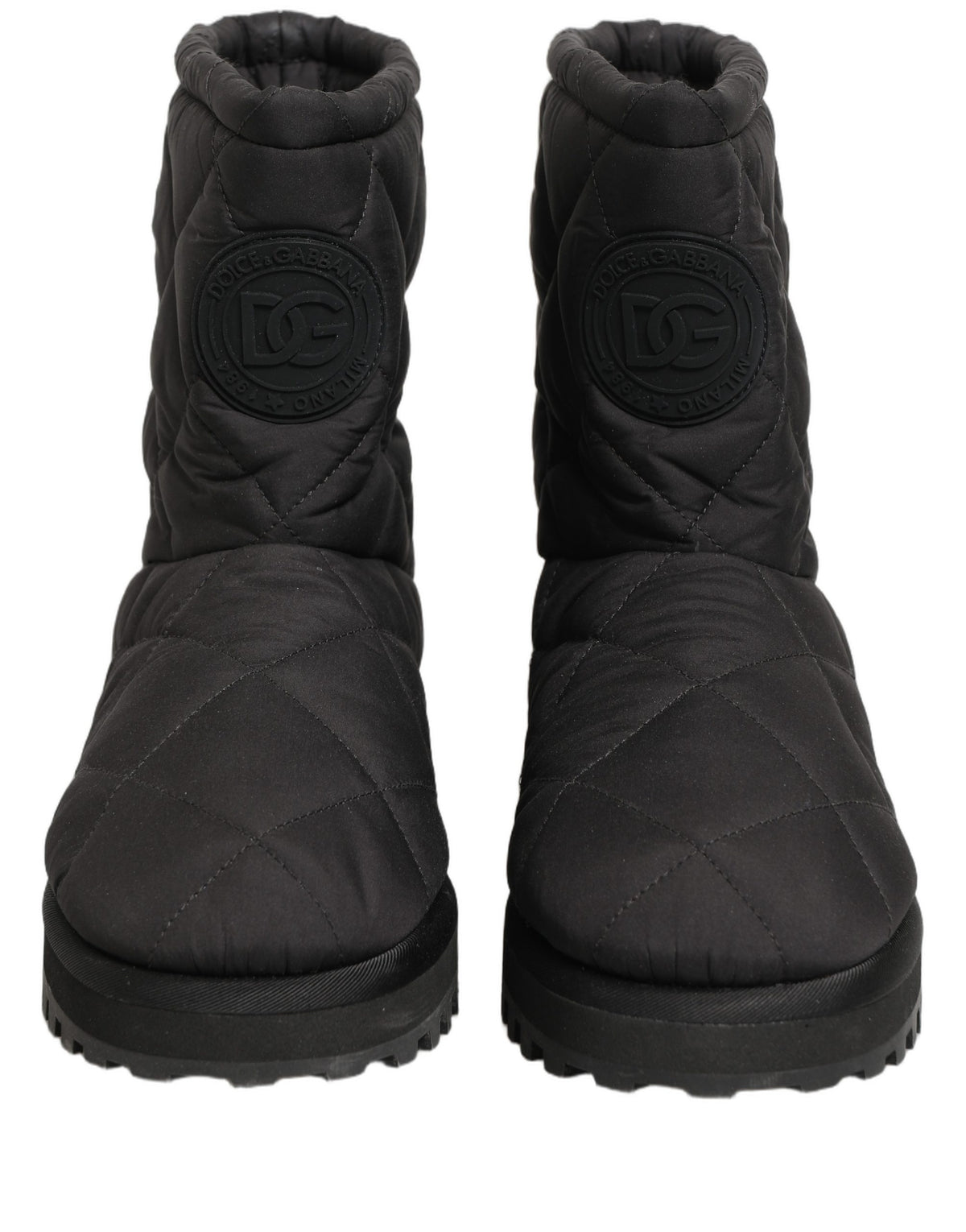 Dolce & Gabbana Men's Polyester Nylon Goat & Calf Leather Ankle Mid-Calf Boots - Black