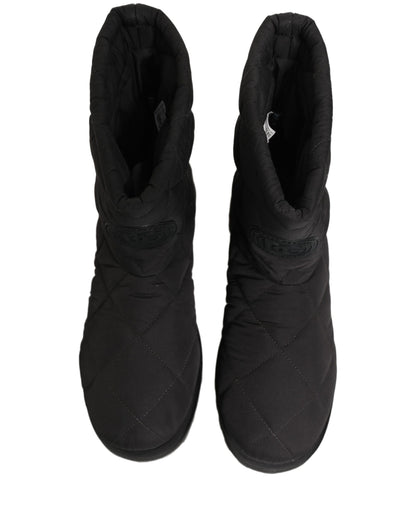 Dolce & Gabbana Men's Polyester Nylon Goat & Calf Leather Ankle Mid-Calf Boots - Black