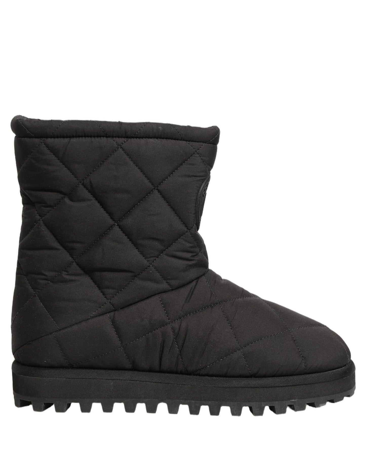 Dolce & Gabbana Black Quilted Effect Mid Calf Boots Shoes