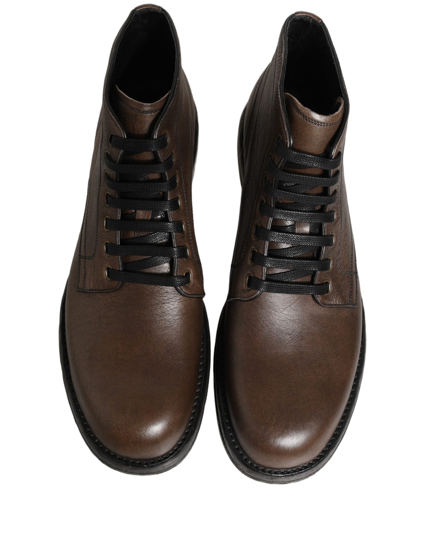 Dolce & Gabbana Brown Perugino Leather Men Ankle Boots Shoes