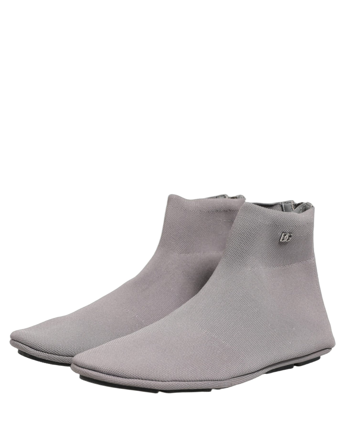 Dolce & Gabbana Gray Stretch Mesh Men Ankle Boots Shoes